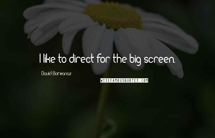 David Boreanaz Quotes: I like to direct for the big screen.