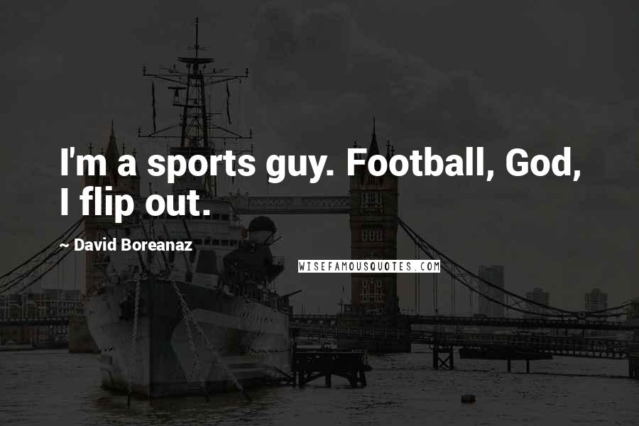 David Boreanaz Quotes: I'm a sports guy. Football, God, I flip out.