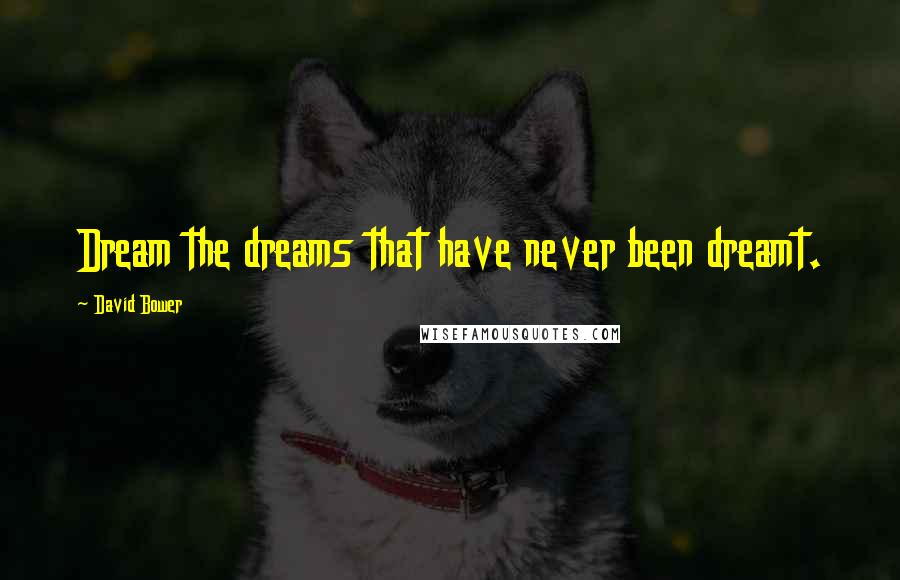 David Bower Quotes: Dream the dreams that have never been dreamt.