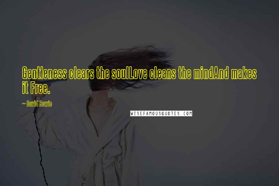 David Bowie Quotes: Gentleness clears the soulLove cleans the mindAnd makes it Free.