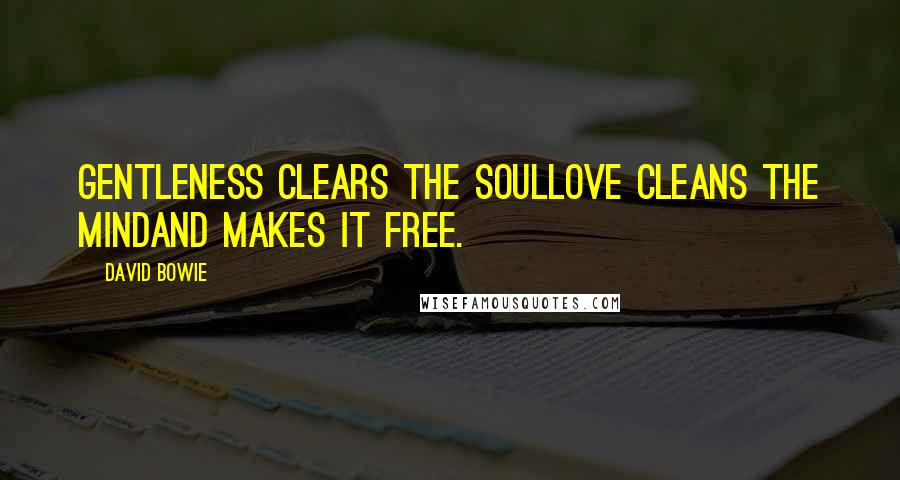 David Bowie Quotes: Gentleness clears the soulLove cleans the mindAnd makes it Free.