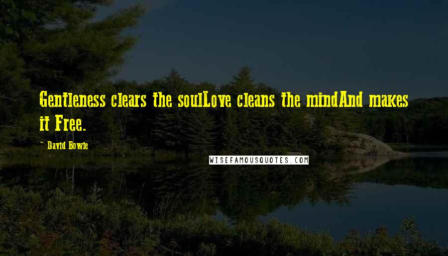 David Bowie Quotes: Gentleness clears the soulLove cleans the mindAnd makes it Free.