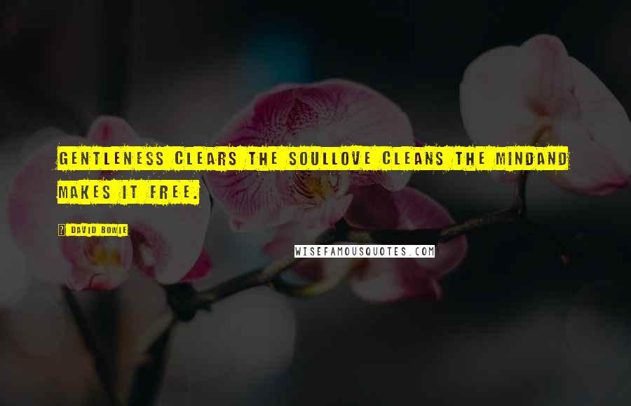 David Bowie Quotes: Gentleness clears the soulLove cleans the mindAnd makes it Free.