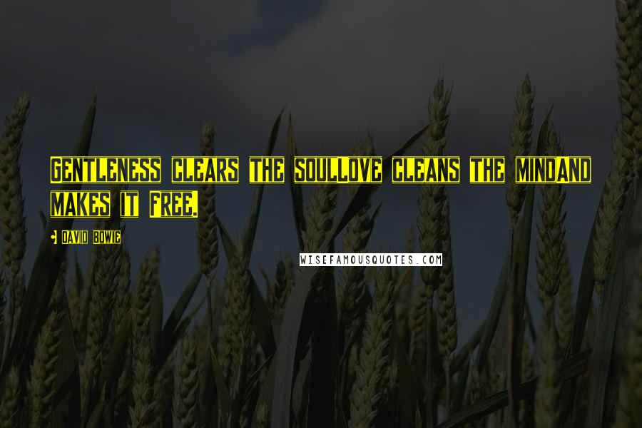David Bowie Quotes: Gentleness clears the soulLove cleans the mindAnd makes it Free.