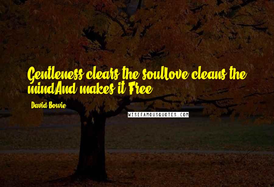 David Bowie Quotes: Gentleness clears the soulLove cleans the mindAnd makes it Free.