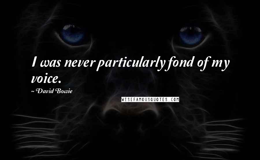 David Bowie Quotes: I was never particularly fond of my voice.