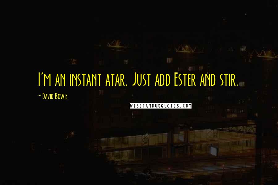David Bowie Quotes: I'm an instant atar. Just add Ester and stir.