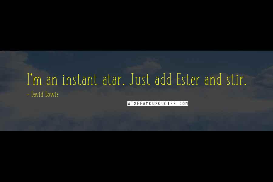 David Bowie Quotes: I'm an instant atar. Just add Ester and stir.