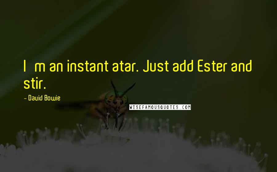 David Bowie Quotes: I'm an instant atar. Just add Ester and stir.