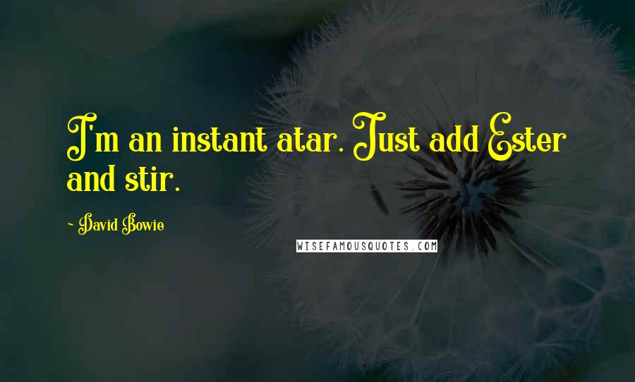 David Bowie Quotes: I'm an instant atar. Just add Ester and stir.