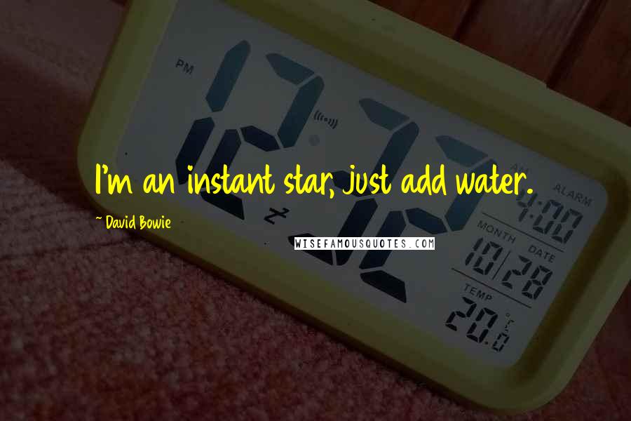David Bowie Quotes: I'm an instant star, just add water.