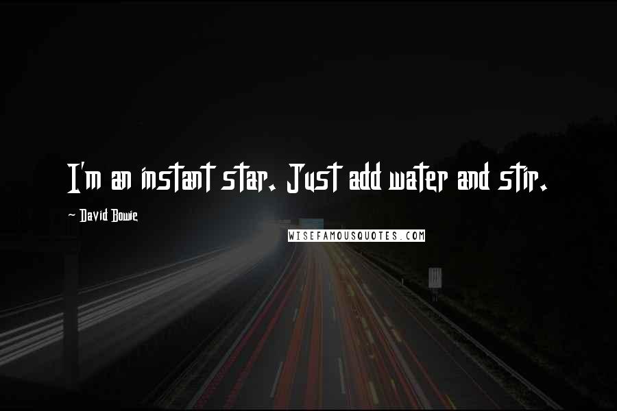 David Bowie Quotes: I'm an instant star. Just add water and stir.