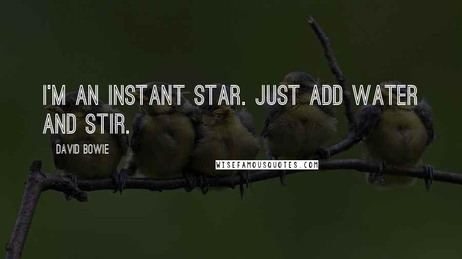 David Bowie Quotes: I'm an instant star. Just add water and stir.