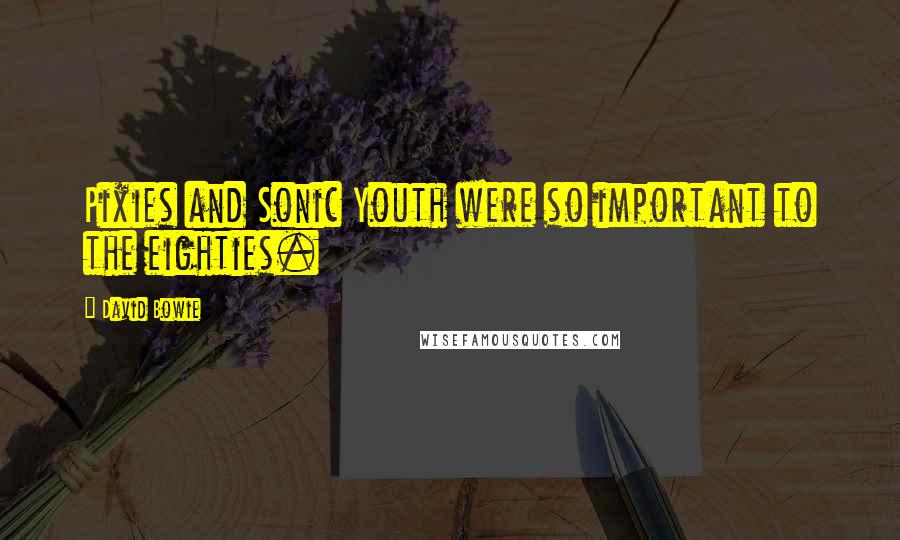 David Bowie Quotes: Pixies and Sonic Youth were so important to the eighties.