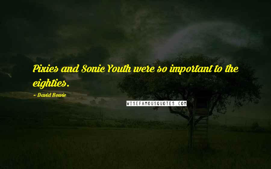 David Bowie Quotes: Pixies and Sonic Youth were so important to the eighties.