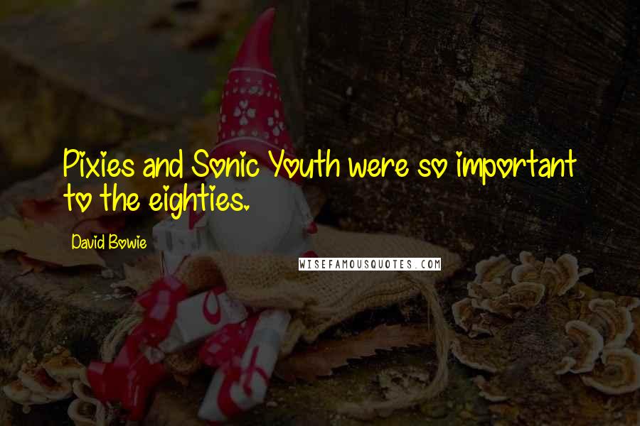 David Bowie Quotes: Pixies and Sonic Youth were so important to the eighties.