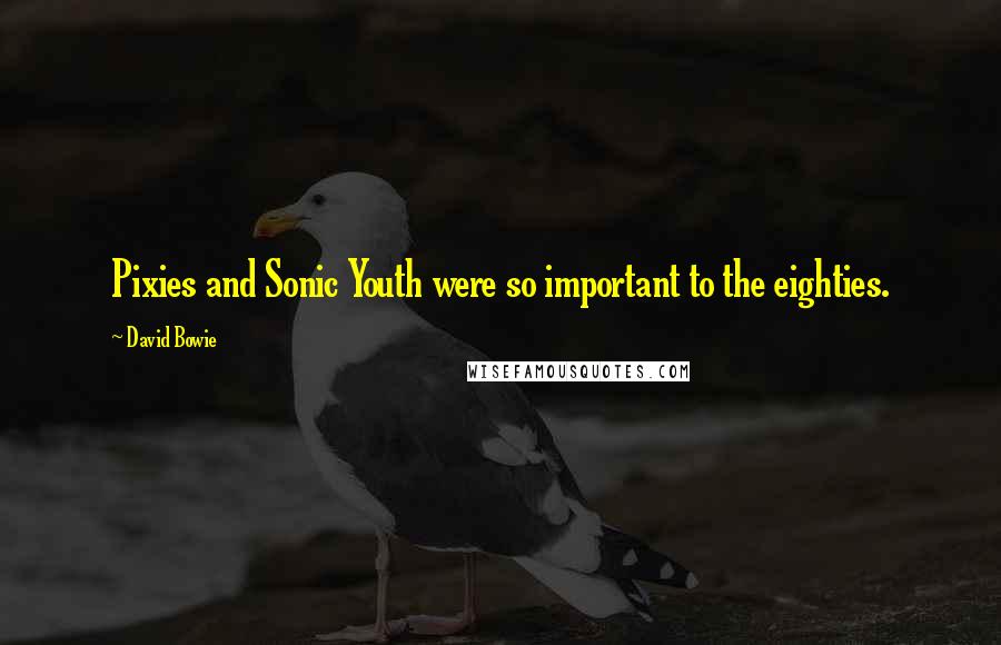 David Bowie Quotes: Pixies and Sonic Youth were so important to the eighties.