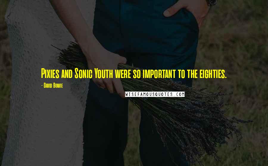 David Bowie Quotes: Pixies and Sonic Youth were so important to the eighties.
