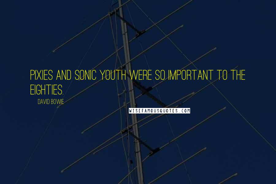 David Bowie Quotes: Pixies and Sonic Youth were so important to the eighties.