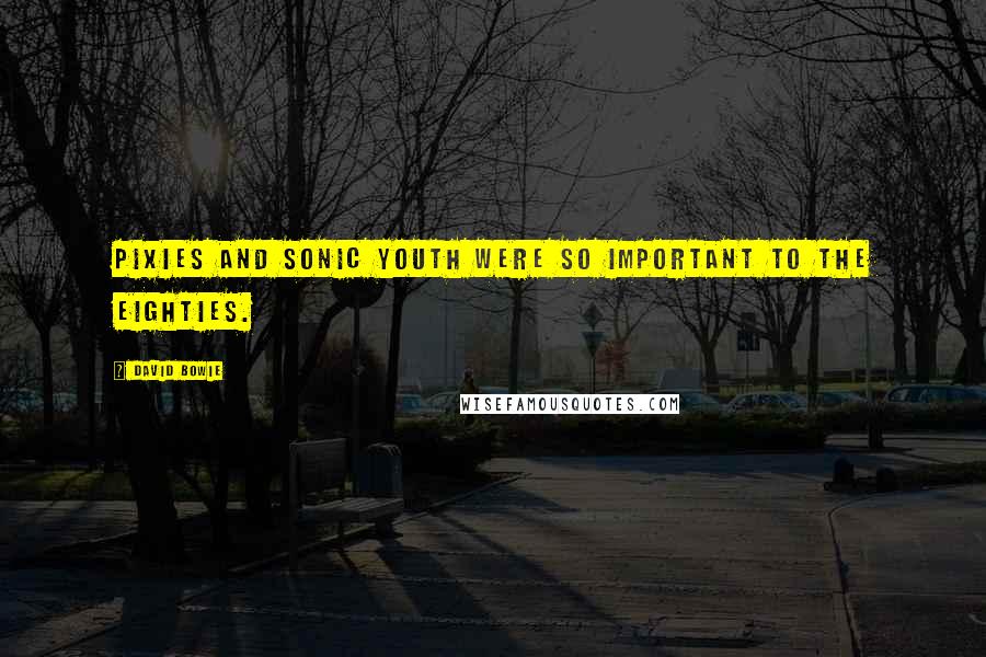 David Bowie Quotes: Pixies and Sonic Youth were so important to the eighties.