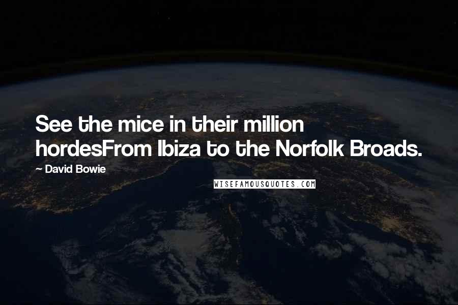 David Bowie Quotes: See the mice in their million hordesFrom Ibiza to the Norfolk Broads.