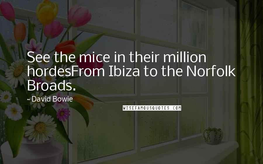 David Bowie Quotes: See the mice in their million hordesFrom Ibiza to the Norfolk Broads.