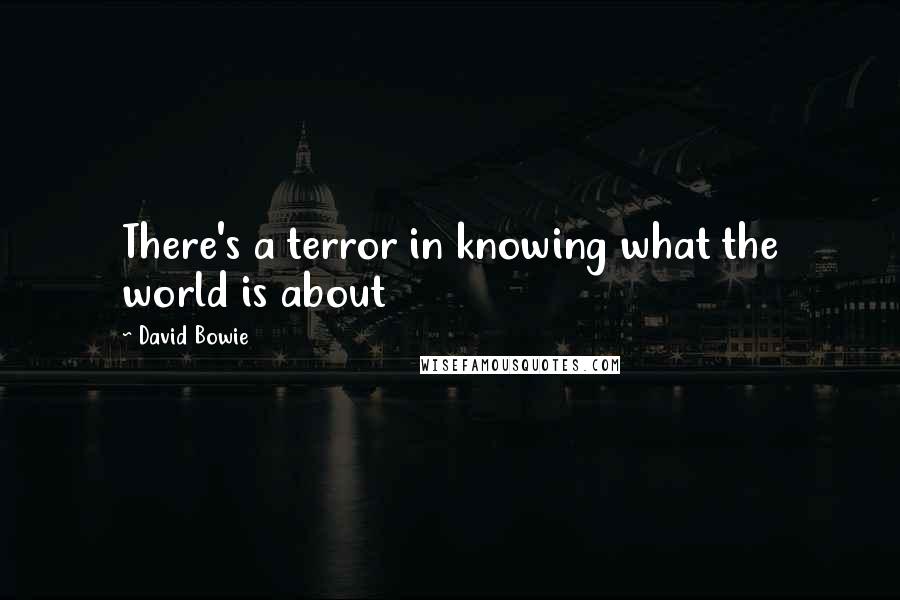 David Bowie Quotes: There's a terror in knowing what the world is about