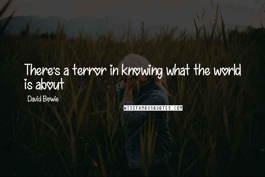 David Bowie Quotes: There's a terror in knowing what the world is about