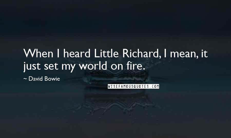 David Bowie Quotes: When I heard Little Richard, I mean, it just set my world on fire.