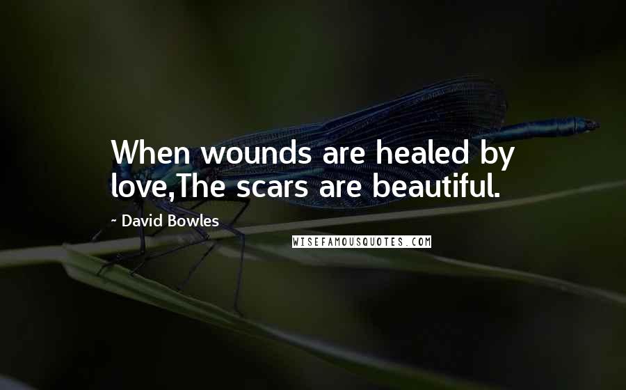 David Bowles Quotes: When wounds are healed by love,The scars are beautiful.