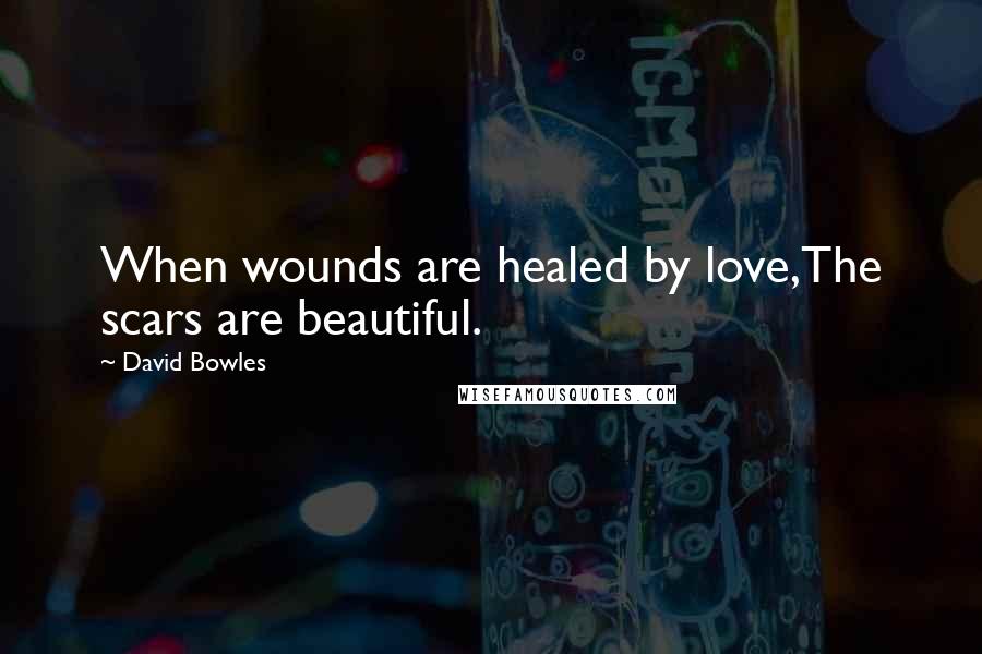 David Bowles Quotes: When wounds are healed by love,The scars are beautiful.