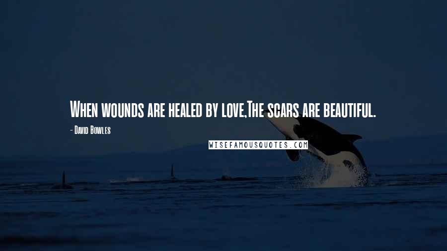 David Bowles Quotes: When wounds are healed by love,The scars are beautiful.