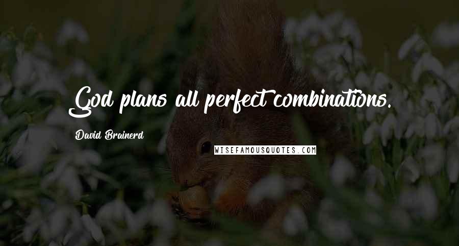 David Brainerd Quotes: God plans all perfect combinations.