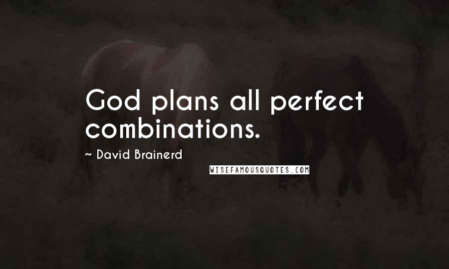 David Brainerd Quotes: God plans all perfect combinations.