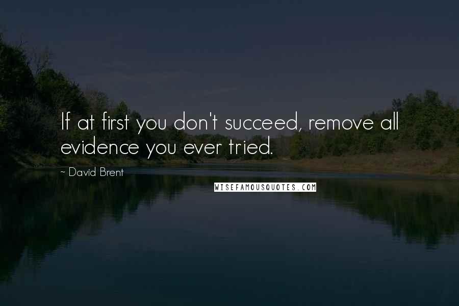 David Brent Quotes: If at first you don't succeed, remove all evidence you ever tried.