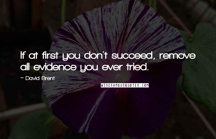 David Brent Quotes: If at first you don't succeed, remove all evidence you ever tried.