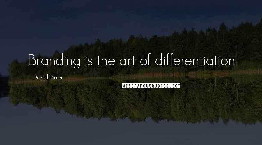 David Brier Quotes: Branding is the art of differentiation