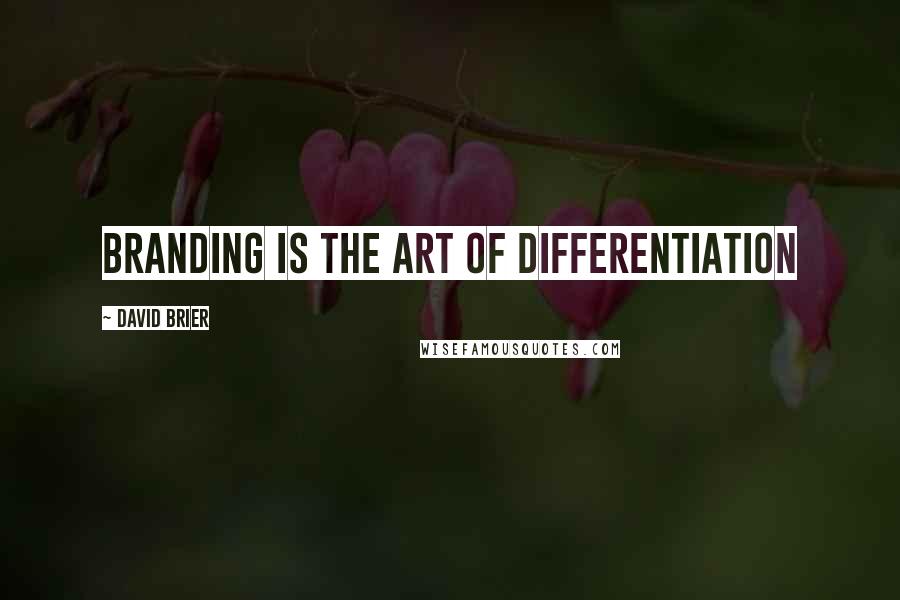 David Brier Quotes: Branding is the art of differentiation