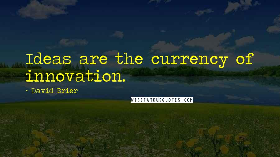 David Brier Quotes: Ideas are the currency of innovation.