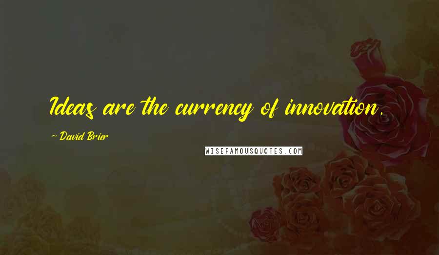 David Brier Quotes: Ideas are the currency of innovation.