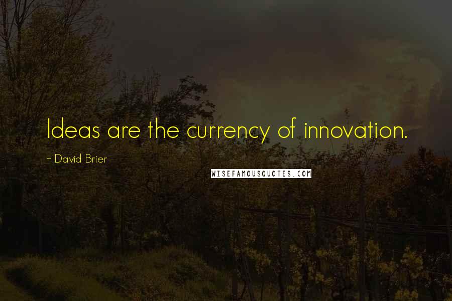 David Brier Quotes: Ideas are the currency of innovation.