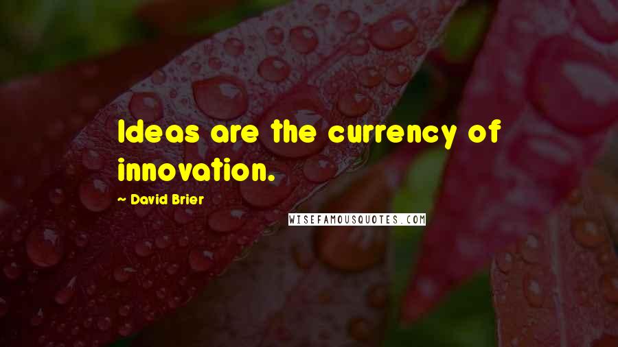 David Brier Quotes: Ideas are the currency of innovation.