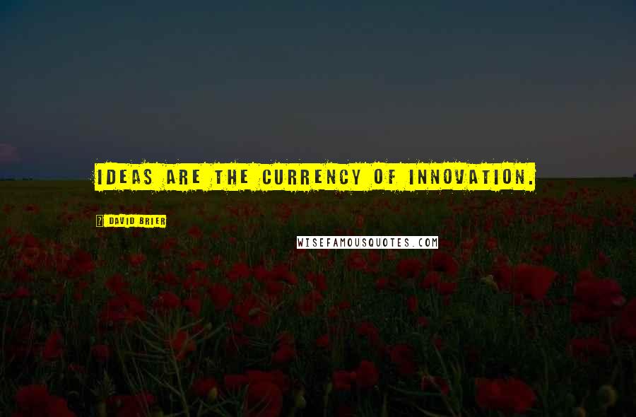 David Brier Quotes: Ideas are the currency of innovation.