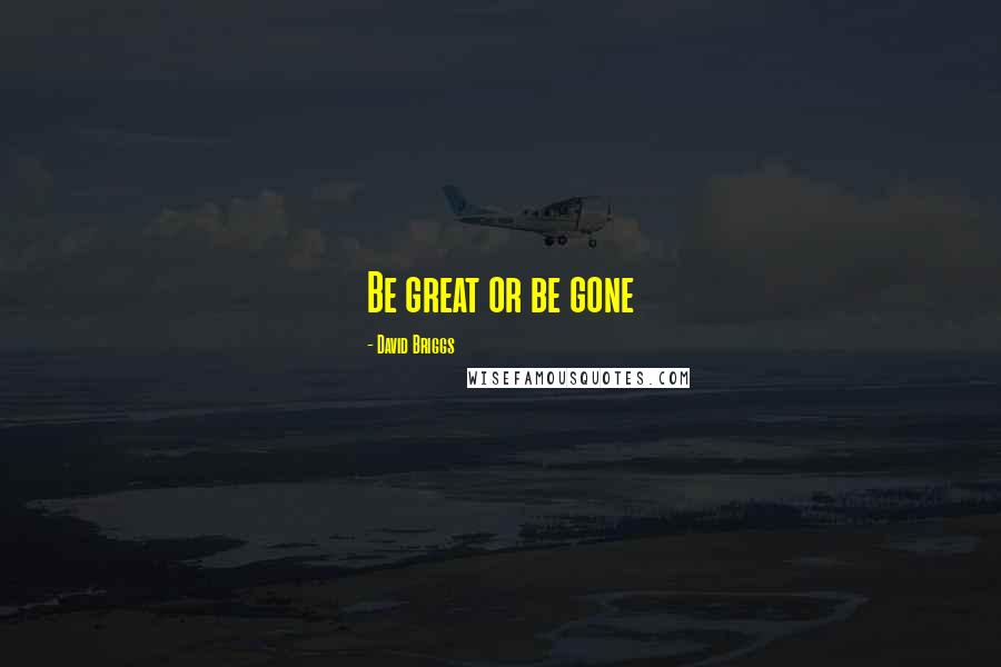 David Briggs Quotes: Be great or be gone