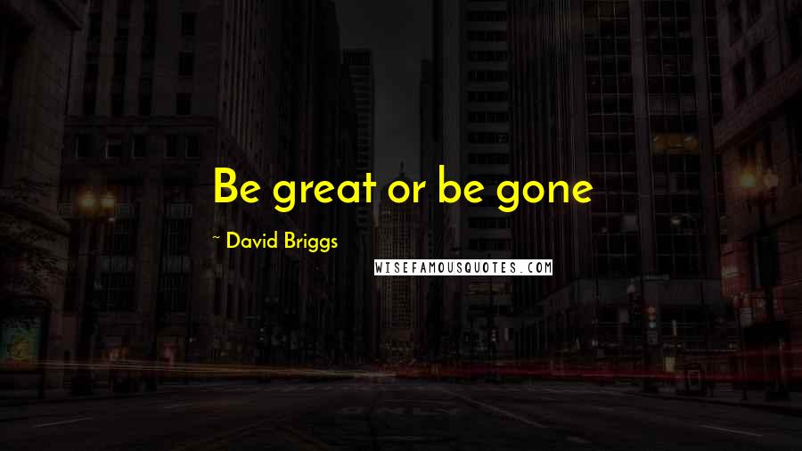 David Briggs Quotes: Be great or be gone
