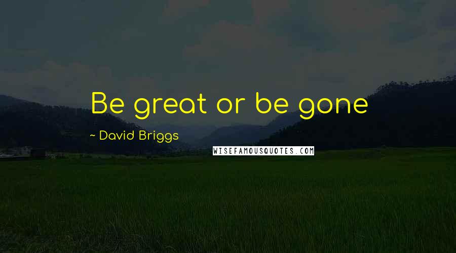 David Briggs Quotes: Be great or be gone