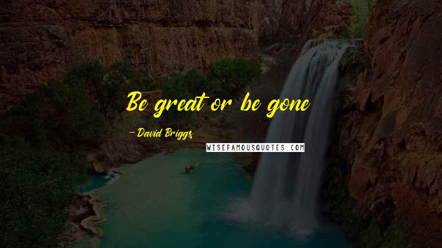 David Briggs Quotes: Be great or be gone