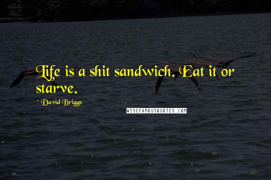 David Briggs Quotes: Life is a shit sandwich. Eat it or starve.