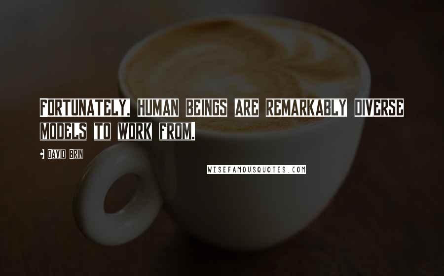 David Brin Quotes: Fortunately, human beings are remarkably diverse models to work from.