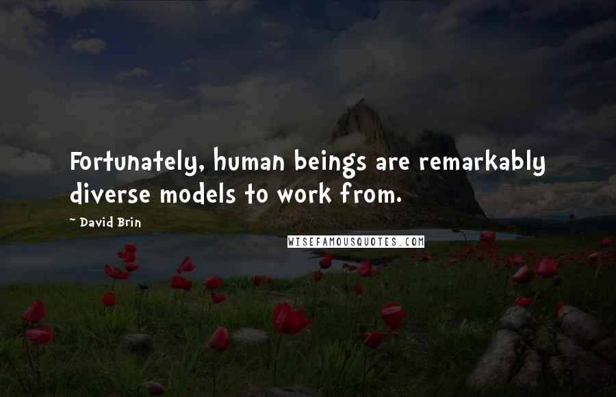 David Brin Quotes: Fortunately, human beings are remarkably diverse models to work from.